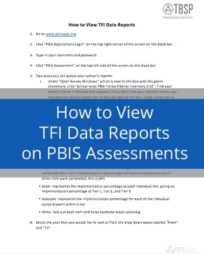 How to view TFI data reports