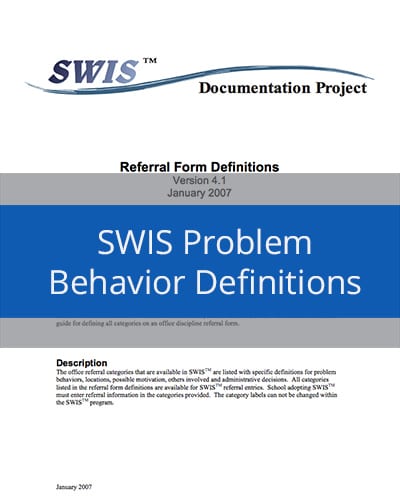 SWIS Problem Behaviors Definitions