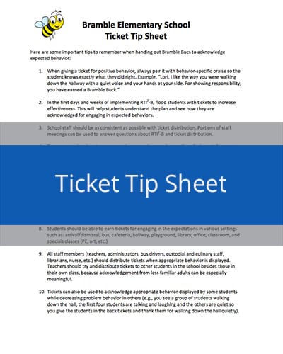 Ticket Tip Sheet