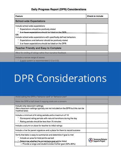 DPR Considerations