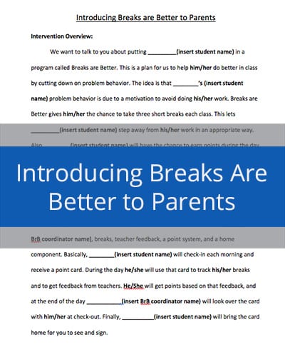 Introducing Breaks are Better to Parents