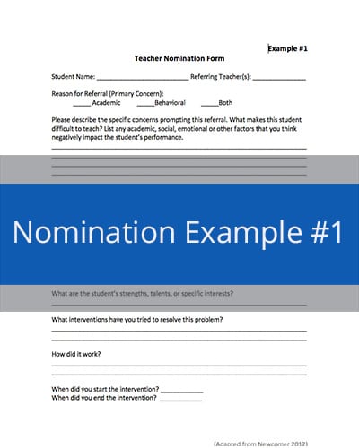 Nomination Example #1