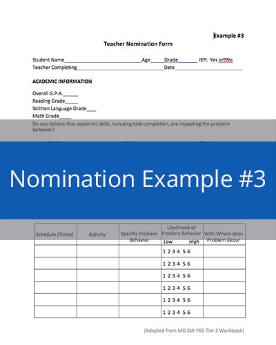 Nomination Example #3